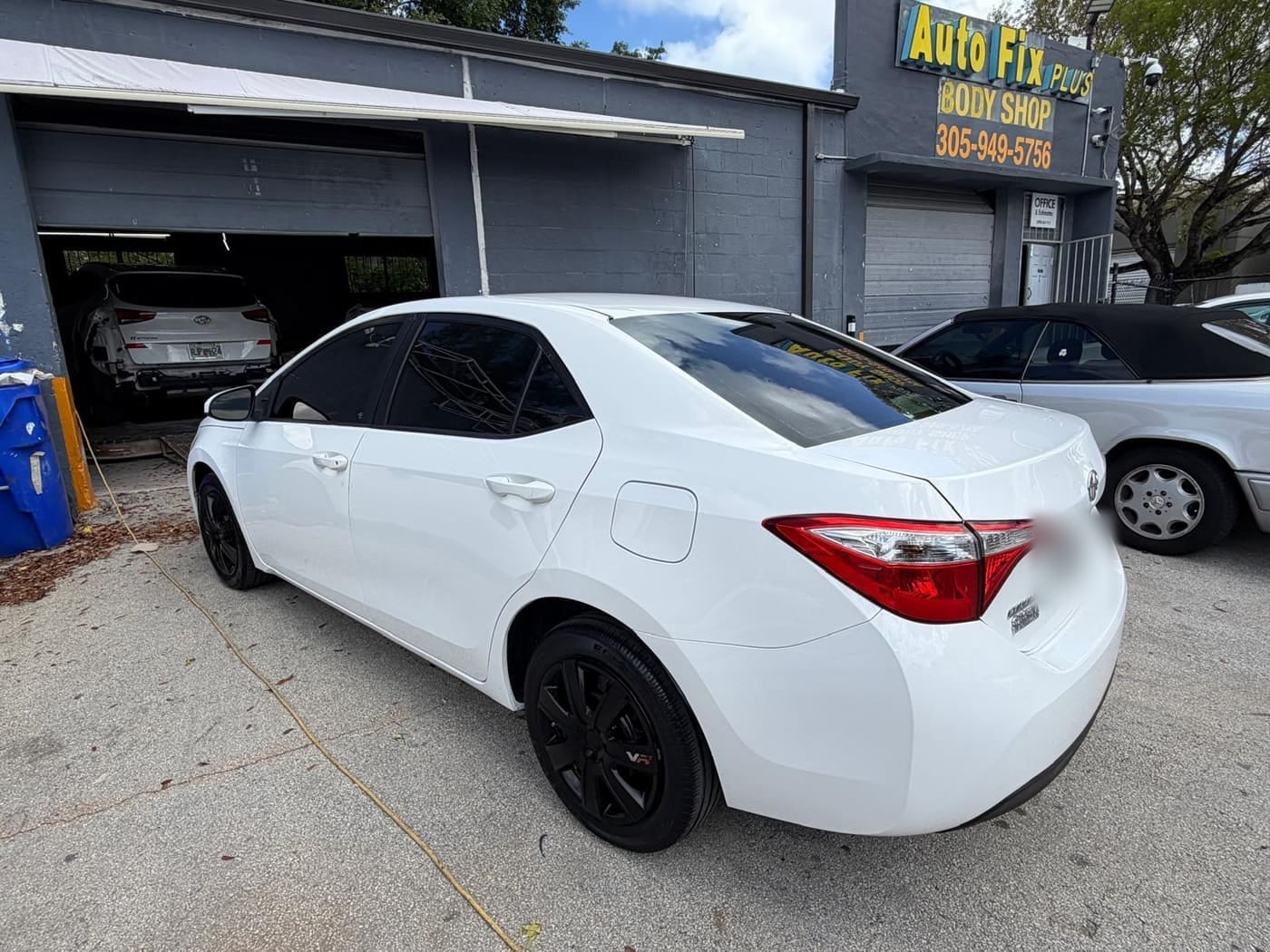 Toyota Corolla rear end after collision repair at Autofix Plus
